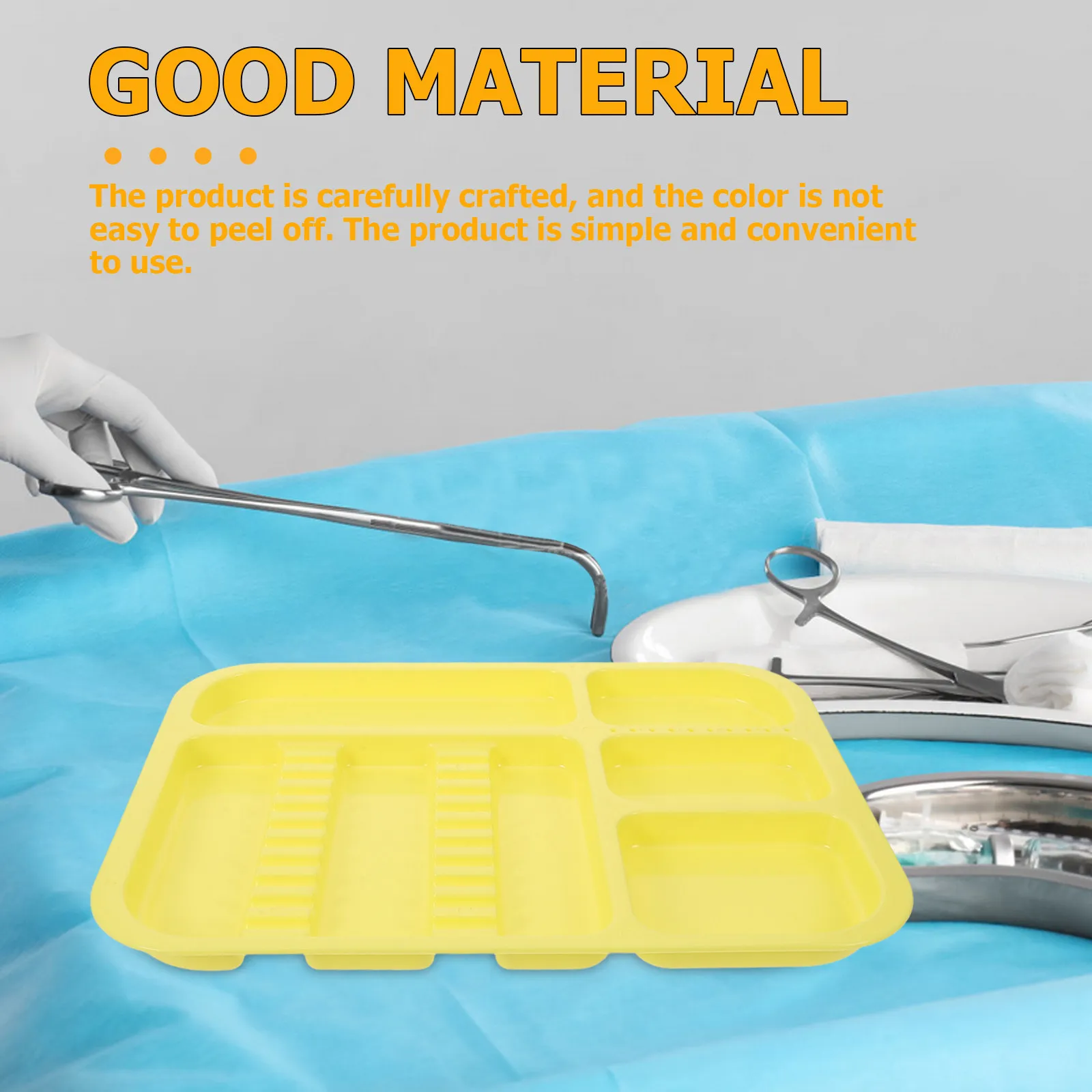 2Pcs Stylish Colorful PP Plastic Divided Tray Versatile Tool Storage Organizer for Dentist Instruments Jewelry Small Items