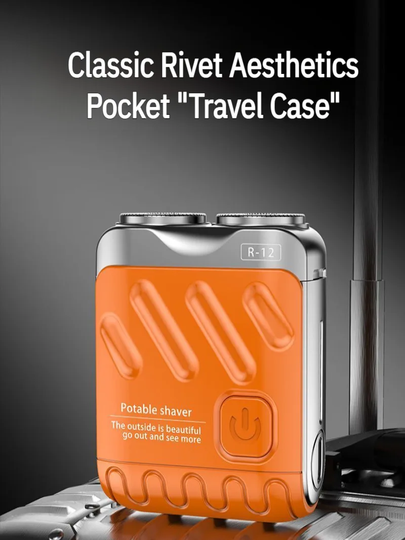 ماكينة حلاقة كهربائية دوارة بحلقة مزدوجة للرجال البالغين للمسافرين، تأثير حلاقة ممتاز، طحن تلقائي متوفر في عام