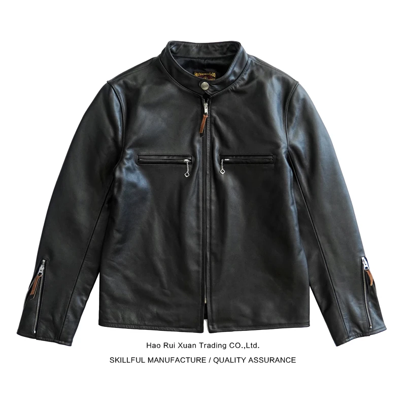 

Top Layer Leather Biker Jaet for Men Vintage Motorcycle Jaet Youthful Vitali Sle Winter Collection Regular Length