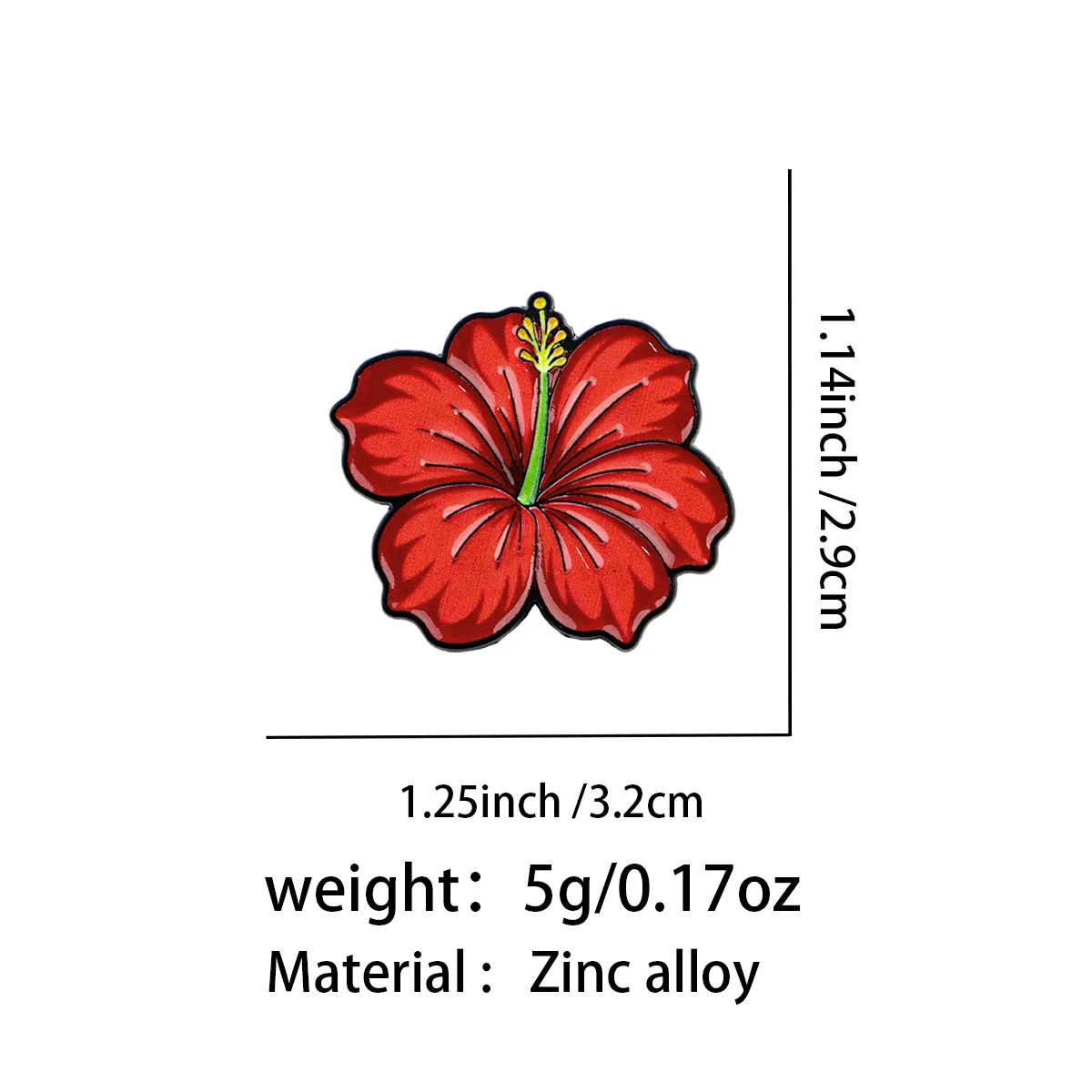 Bright Red Flowers Trendy Cartoon Series Lapel Brooch Badge Pin Denim Bag Gift Men Women Fashion Jewelry Accessories