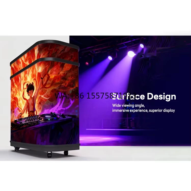 Customizable Customizable Shaped P2.5 Indoor Full-Color LED Display for Music Festivals Inside the DJ Booth with LED Lighting