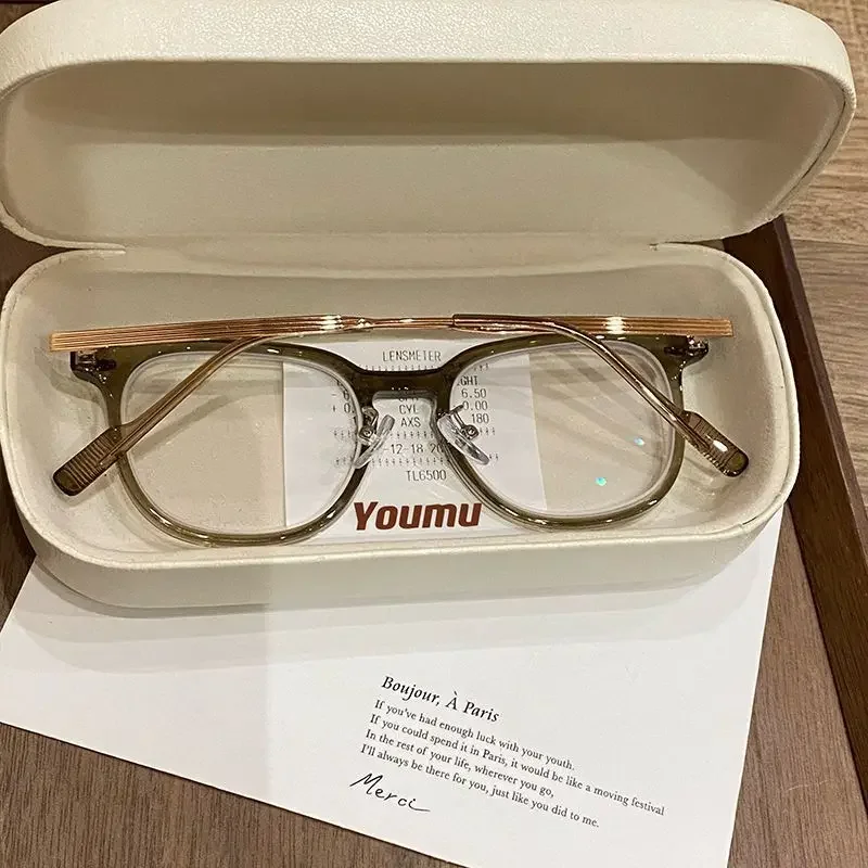 0 ~ -6,0 Myopiebrille Blaulichtbeständige flache Brille Ovale Harzlinsen Herren Computer Optische Brillen Unisex – Detail 3