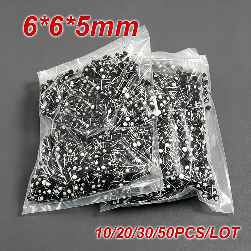 6*6*5mm 2Pin DIP Tact Switch Mini Micro Momentary Tactile Tact Push Button Switch Round Button WhiteBlack  For DIY Circuit Board
