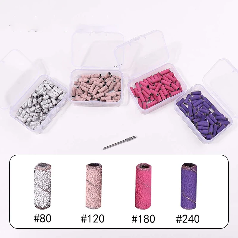 80''/120''/180"/240"Nail Art Sanding Bands Gel Polish Remover Tool Accessory For Electric Nail Machine Nail Drill Bits