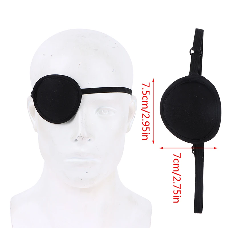 Pirate Eye Patch Unisex Black Single Eye Patch Eyepatch One Eye Washable Adjustable Concave Eye Patch Kid Pirate Cosplay Costume