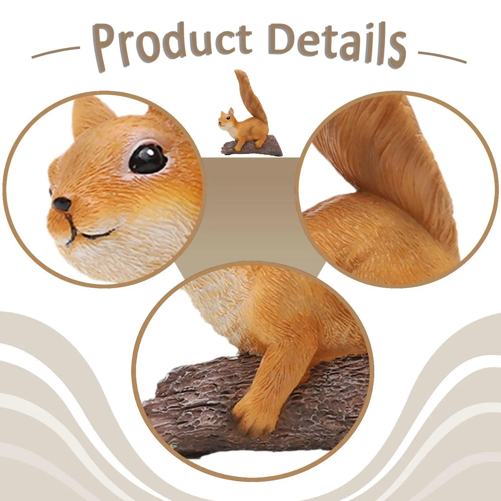 Weatherproof Squirrel Garden Ornaments Resin Decorative Figurine for Outside Lawn Landscape Decor