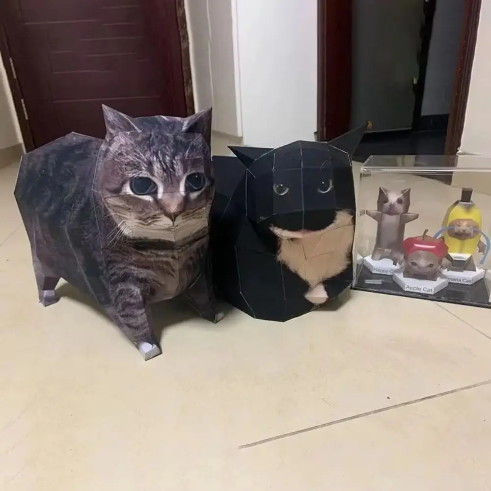 Maxwell gato gatito estéreo Origami hecho a mano DIY Oiiao gato modelo de papel Wondering gatito grande Huh gato modelo de papel