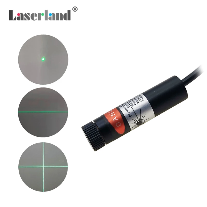 Moduł lasera punktowego/liniowego/podwójnego 12mm z regulacją ostrości, 520nm, 20mW do znakowania, spawania, haftowania z podłączeniem USB.