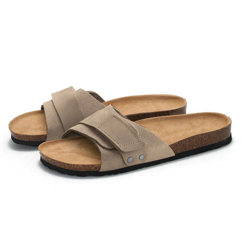 Men's Cork Slippers Breathable Comfort Sandals Summer Flip Flops Muller Outdoor Anti Slip Shoes Youth Casual Beach Fashion