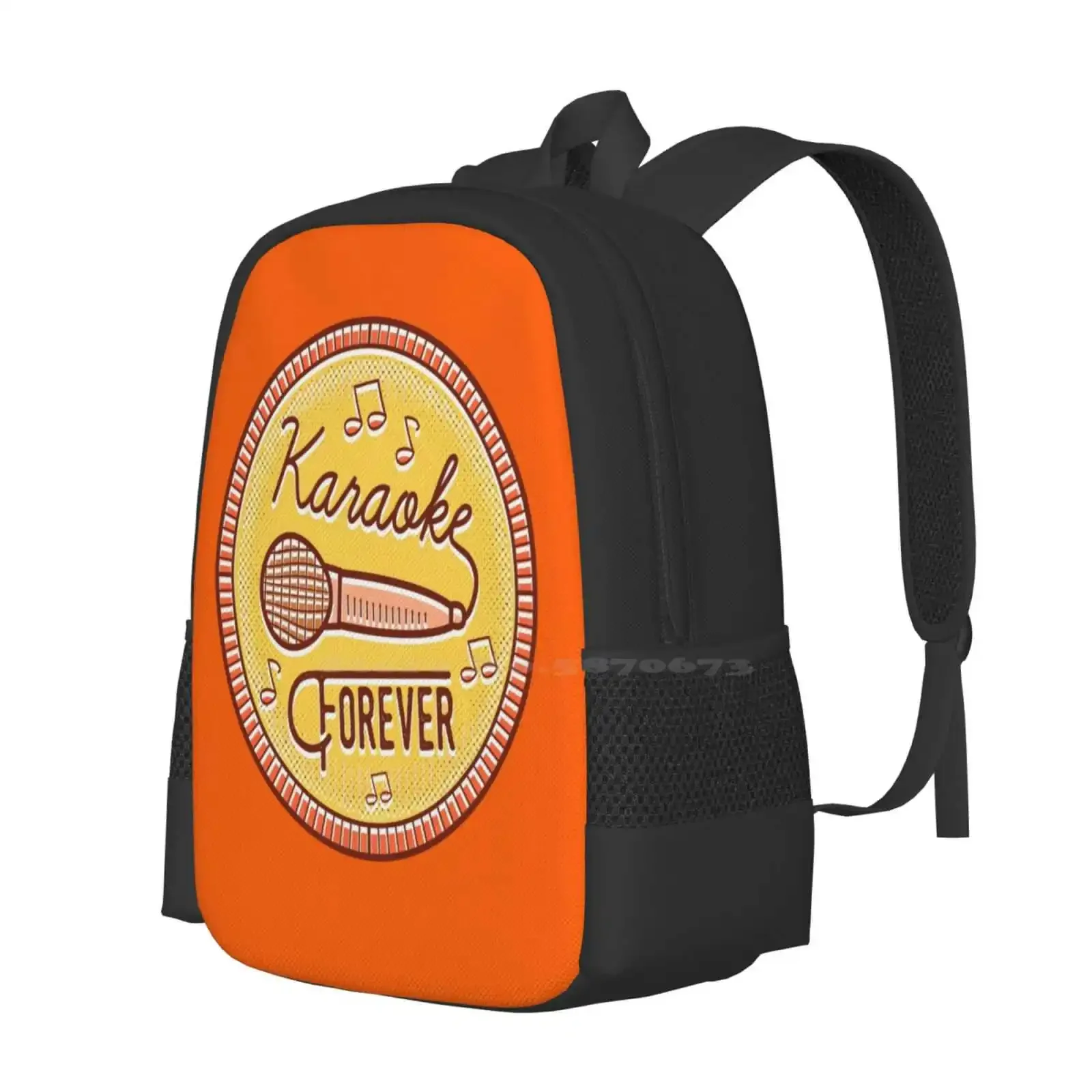 Karaoke Forever Hot Sale Schoolbag Backpack Fashion Bags Forever Music Notes Microphone Queen King