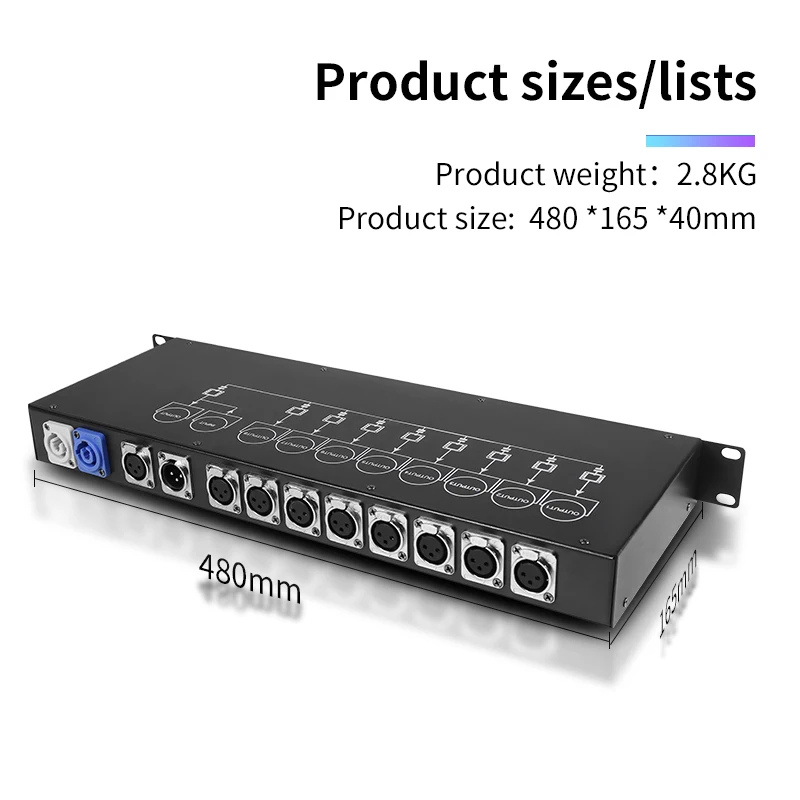 8CH DMX مكبر صوت أحادي DMX512 ضوء المرحلة إشارة الفاصل DJ ديسكو معدات المرحلة وحدة تحكم في الإضاءة #3