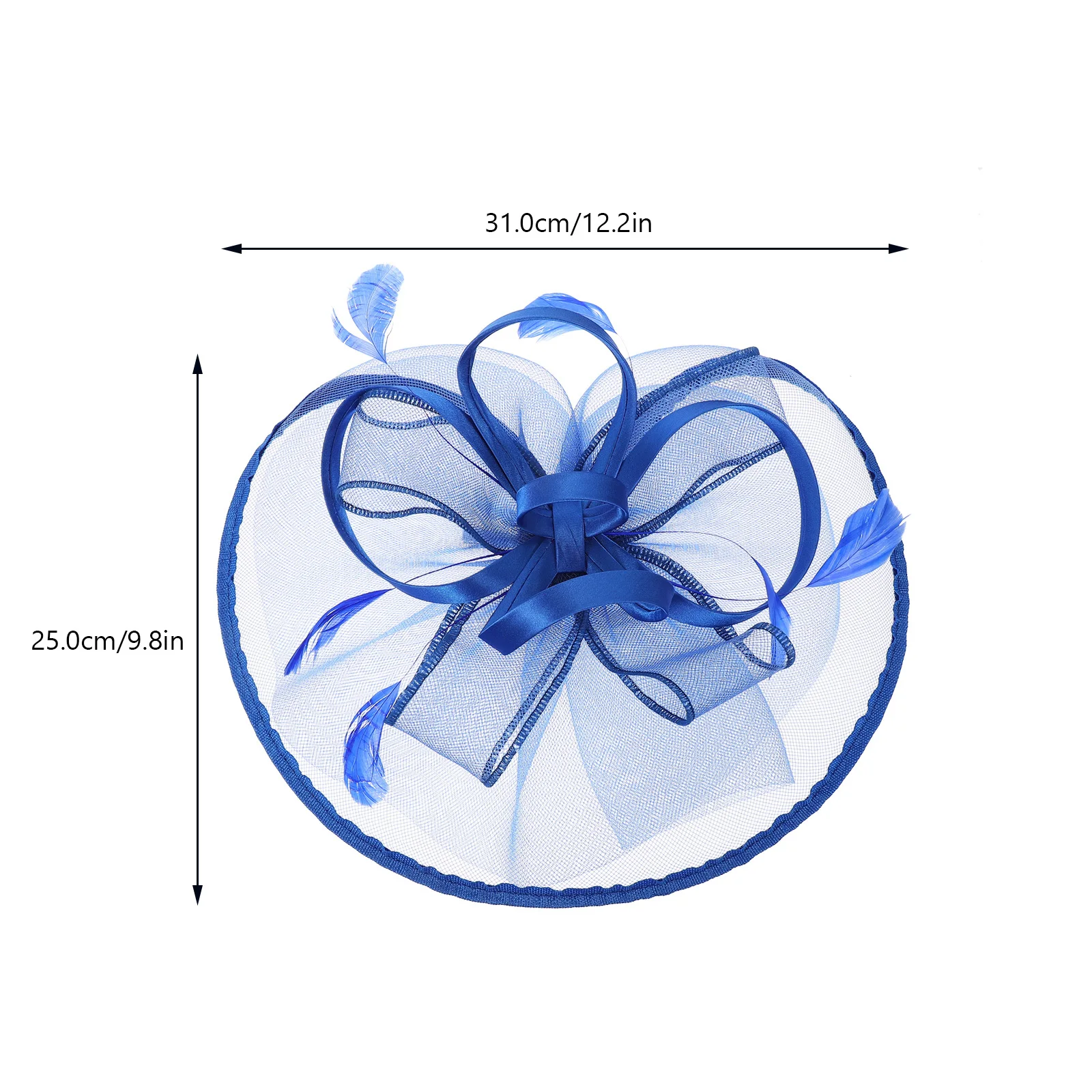 الأزرق شبكة غطاء الرأس الريشة عقال مقاطع الشعر الزفاف ديكور الزفاف الحجاب الزهور الفاسناتور قبعة دائم اللون سريع خفيفة الوزن
