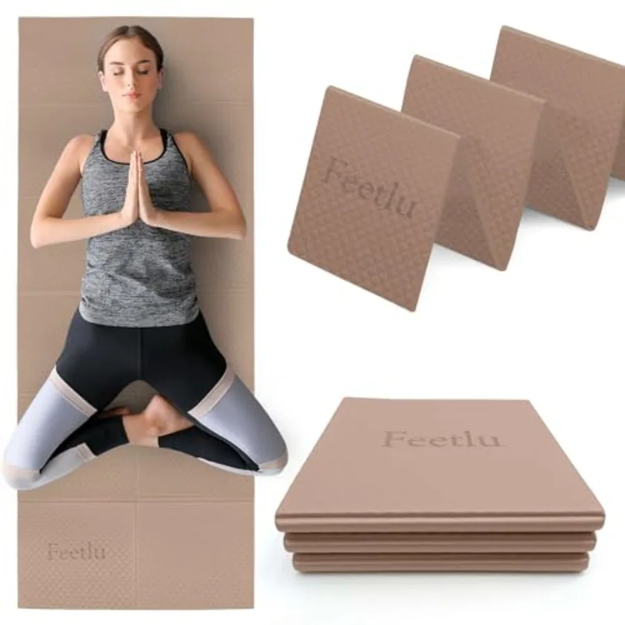 

Foldable Yoga Mat 6mm Thick Lightweight Anti-Slip and Easy to Store Perfect for Travel Yoga Pilates Home Workouts and Floor Exe
