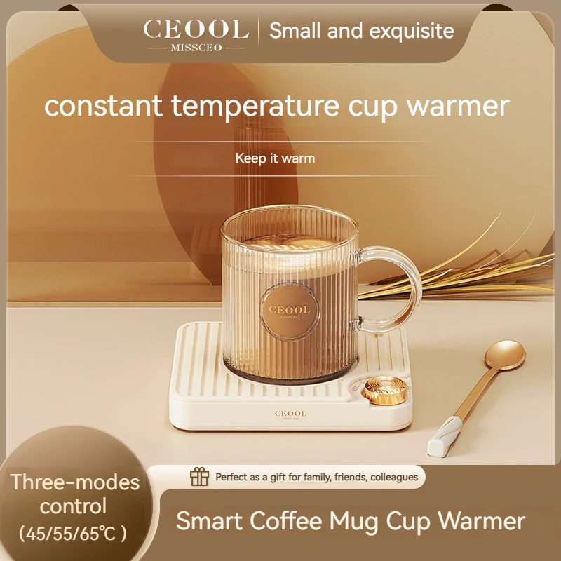 55 Degree Smart Coffee Mug Cup Warmer 3 Gears Constant Temperature Heating Coaster Adjustable Heater Mat Gift for Home Office