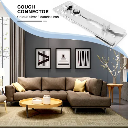 Imagen 2 del producto 2 paquetes de conectores seccionales para sofá, conectores seccionales de Metal para muebles de sofá deslizante