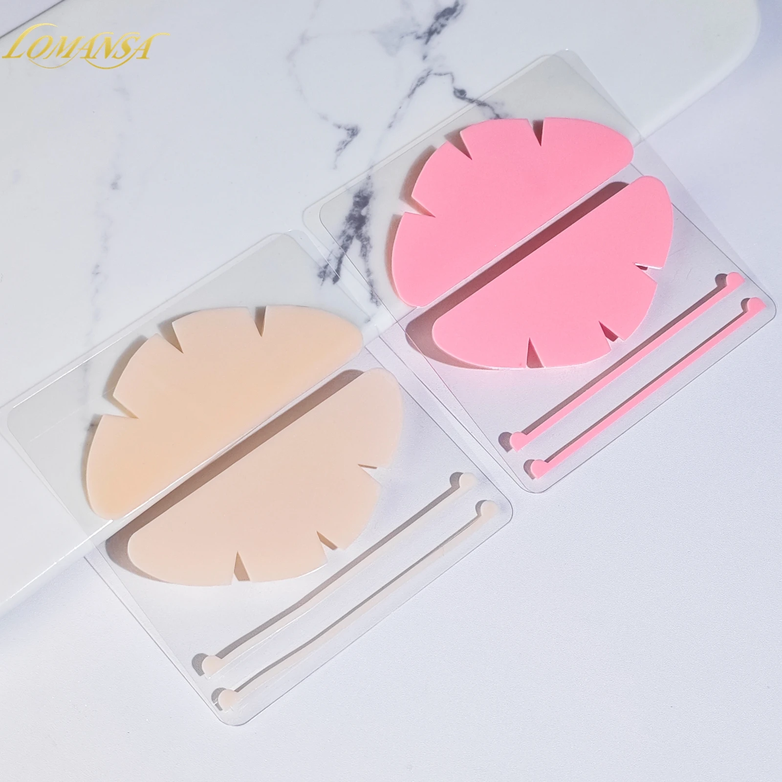 Lomansa 4 قطعة سيليكون قابلة لإعادة الاستخدام لاش رفع الشريط سلسلة الأسطوانة رمش بيرم وسادة العين لزجة تحت العين لصقة هلامية لاش رفع أداة