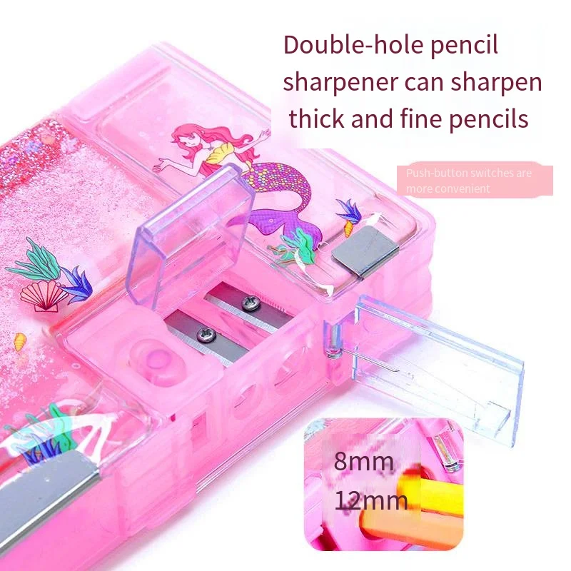 Quicksand Stationery Box Primary School Girls Multi-Functional Pencil Bag Pencil Box Girl Boy Children Cartoon