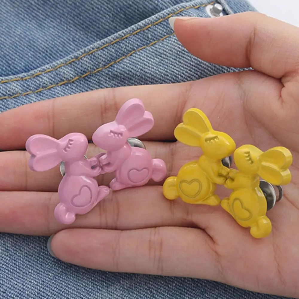 عقد الأيدي القلب أرنب السراويل زر تشديد الخصر مشبك ملون جان صالح تشديد أبازيم زر المشابك الفضة