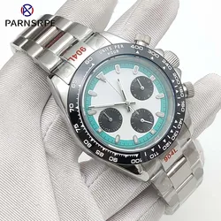 Men's Multifunctional Casual Sport Watch VK63 Movement Chronograph Men's Watch Stainless Steel Waterproof Case Strap Wristwatch