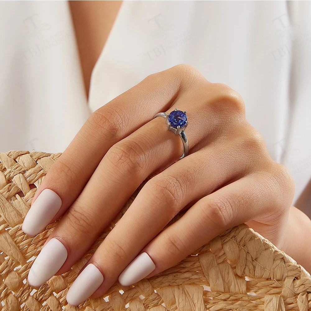 925 sterling silver Natural Tanzanite gemstone Handmade Ring fine jewely for girls Party anniversary birthday Gift