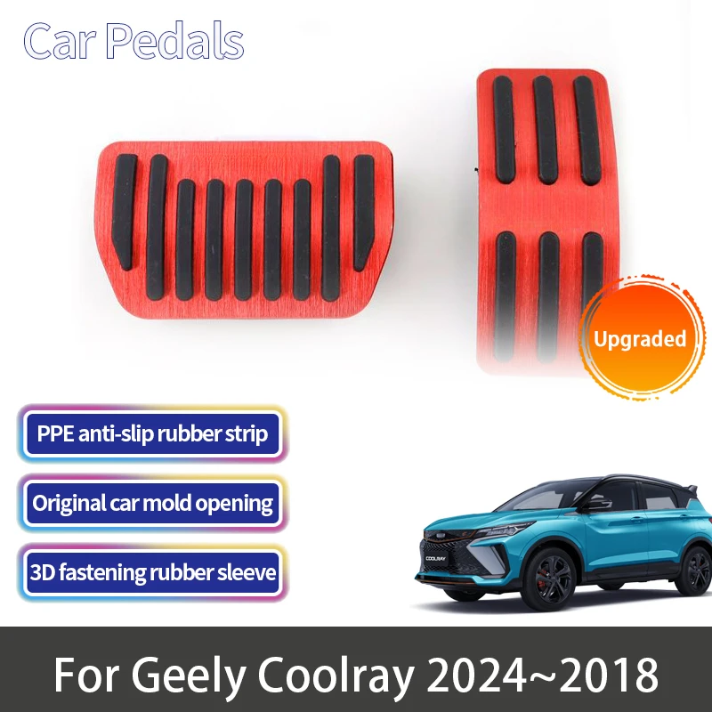 For Geely Coolray SX11 2024~2018 2019 2020 2021 2022 2023 X50 Accelerator Stainless Steel  AT MT Foot Pedal Brake Non-slip Pedal