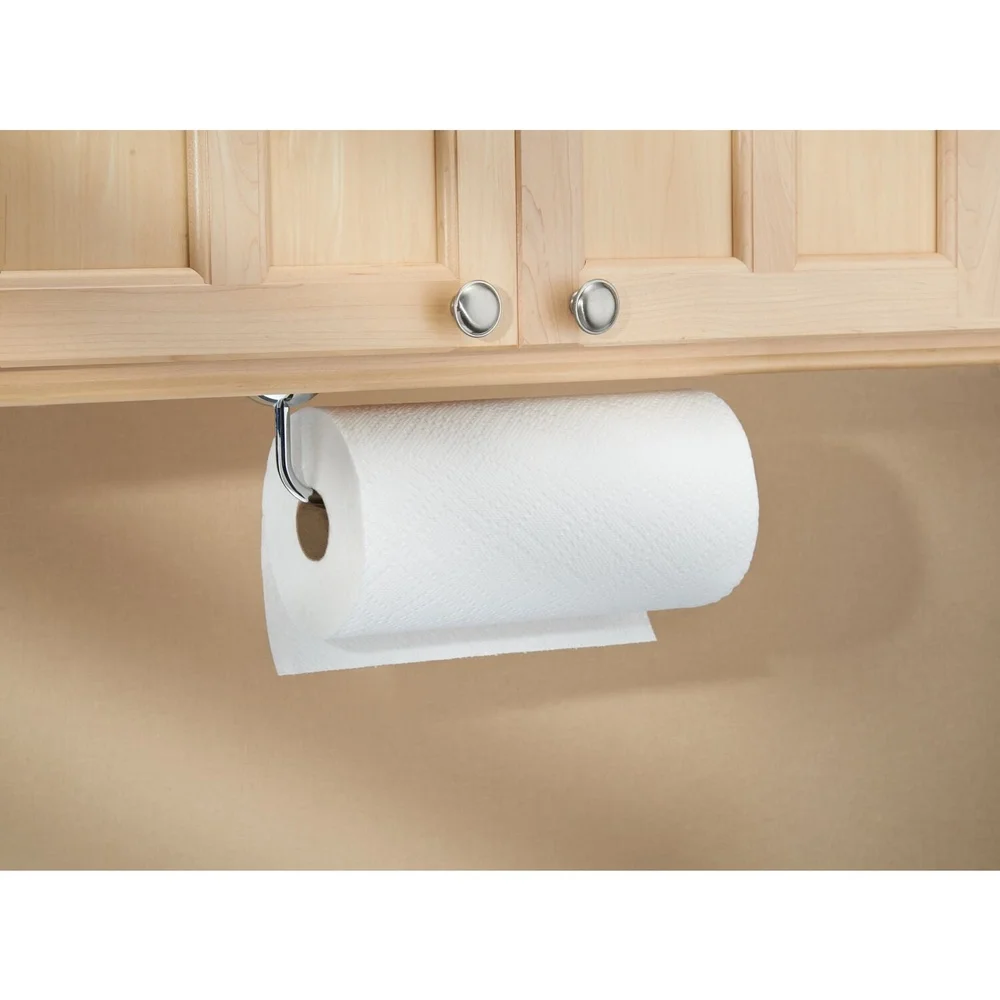 Хромированный держатель для бумажных полотенец, элегантный дизайн, монтируемый кухонный аксессуар, диспенсер для бумажных полотенец, домашний органайзер, прочное современное хранилище