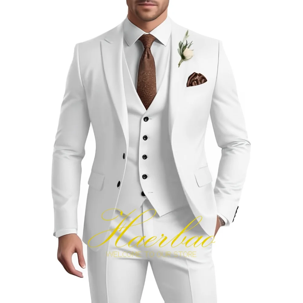 メンズフォーマルスーツ3ピースセット スリムフィット ジャケット ベスト パンツ ビジネススーツ エレガント ウェディング プロム タキシード