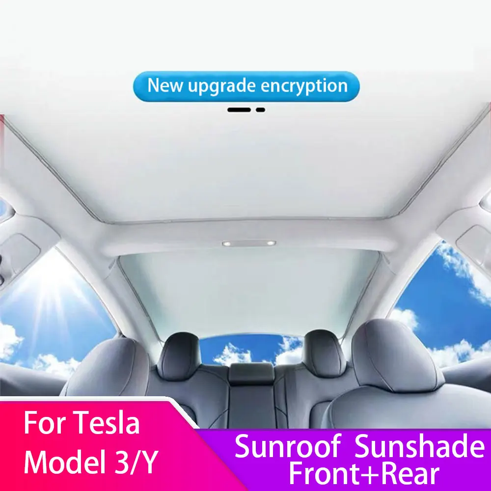 Front Rear Sunroof Windshield For Tesla Model 3 model Y 2017-2023 Skylight Blind Shading Net Upgrade Glass Roof SunShades