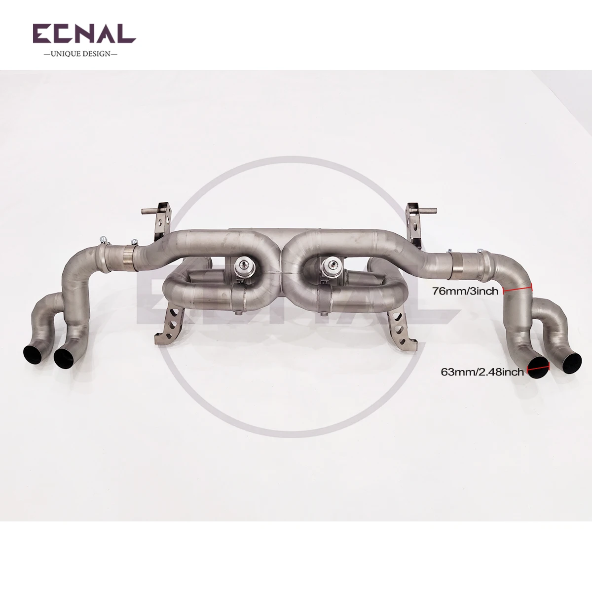 Ecnal Exhaust GINTANI Axle-back Pipe with Valve Muffler Titanium Alloy Car Sport Exhaust System for Lamborghini LP580 LP610