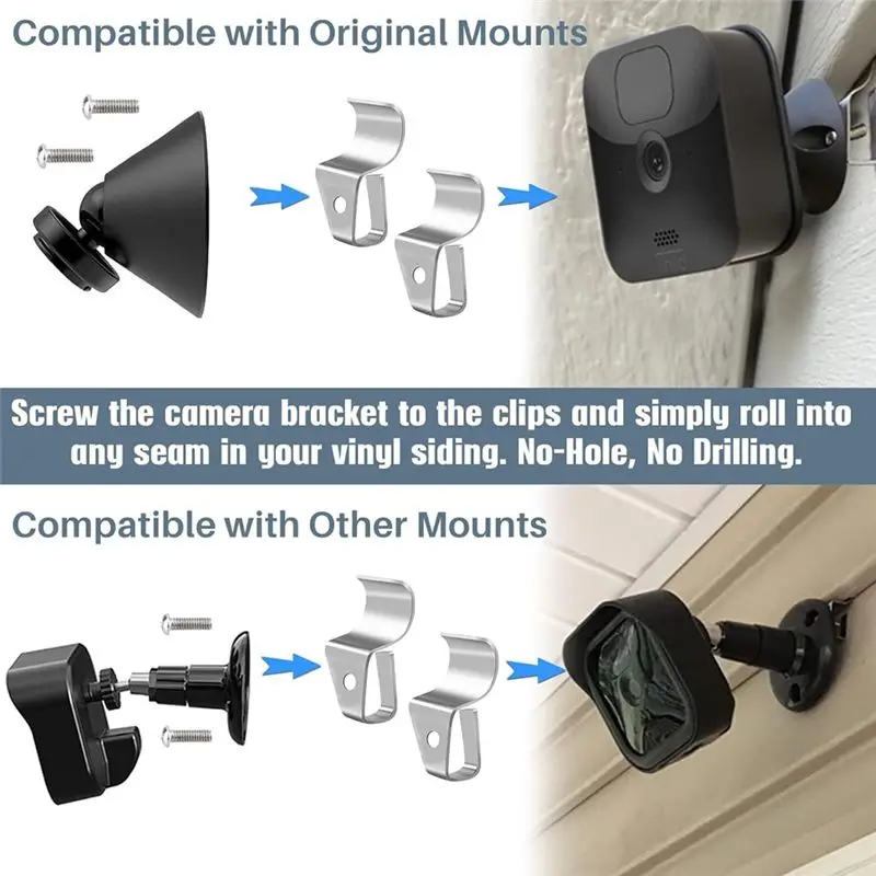 A67P-Vinyl Side Hangers, Vinyl Side Clip Hooks, For Flashing, Arlo, Loop, No Damage, Weatherproof - Home Side Hooks