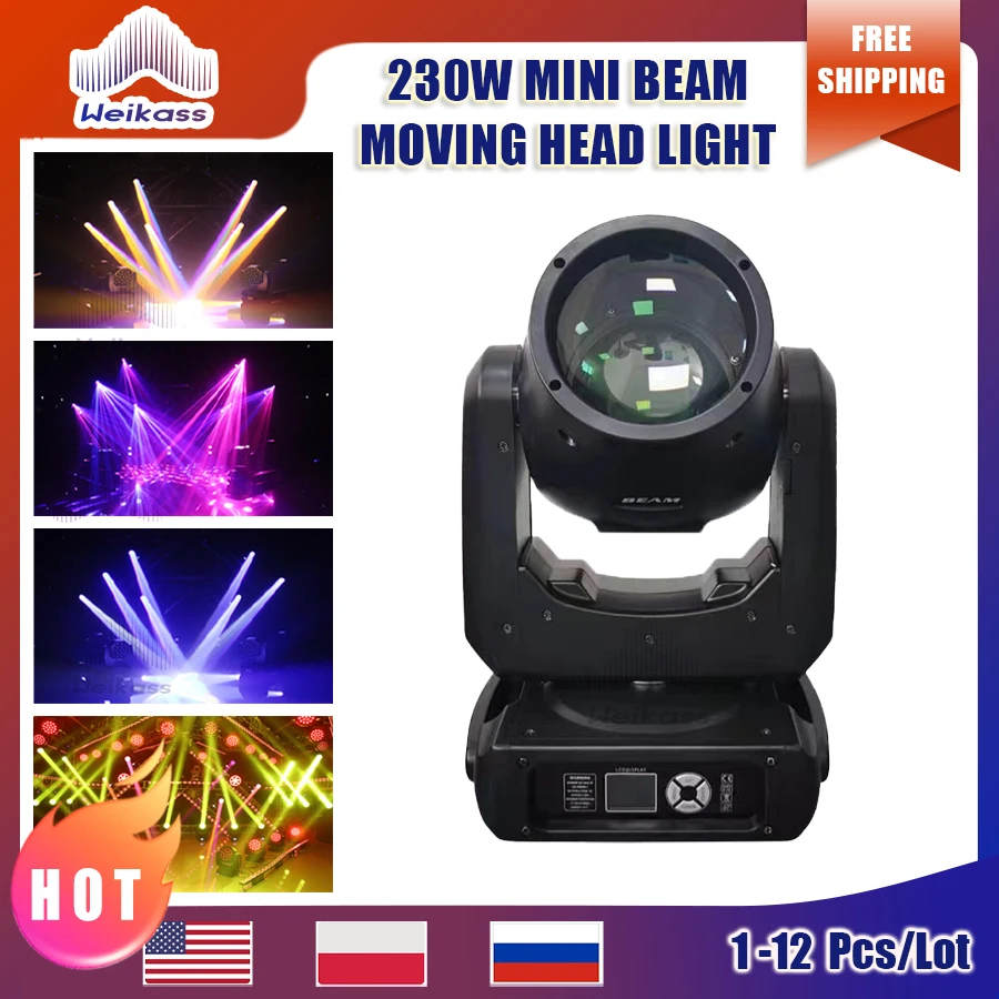 

0 Tax 1-12Pcs Mini Beam 230W 7R Moving Head Light With Flightcase Beam 7R Beam Light DJ Disco Club For Professional Wedding