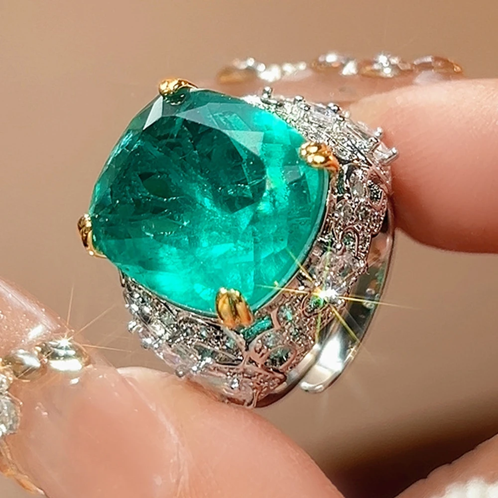 سحق الجليد قطع مختبر الياقوت سيترين الأحجار الكريمة والمجوهرات خاتم الخطوبة