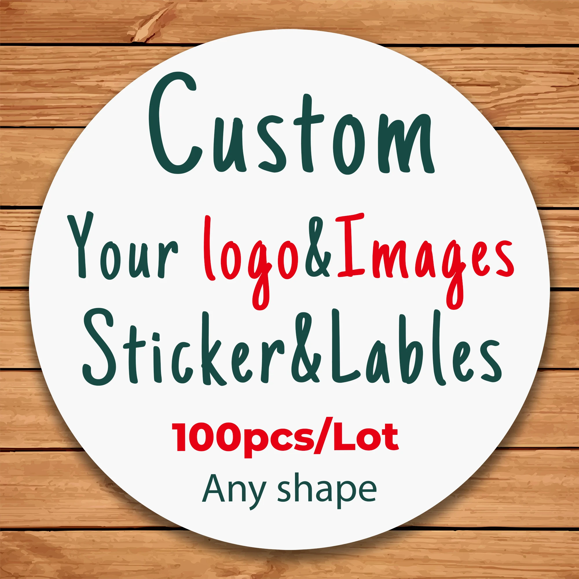 

100 PCS Custom Stickers Logo Thank You Labels Personalized Stickers Name Packaging Wedding Party Birthday Print Your Own Sticker