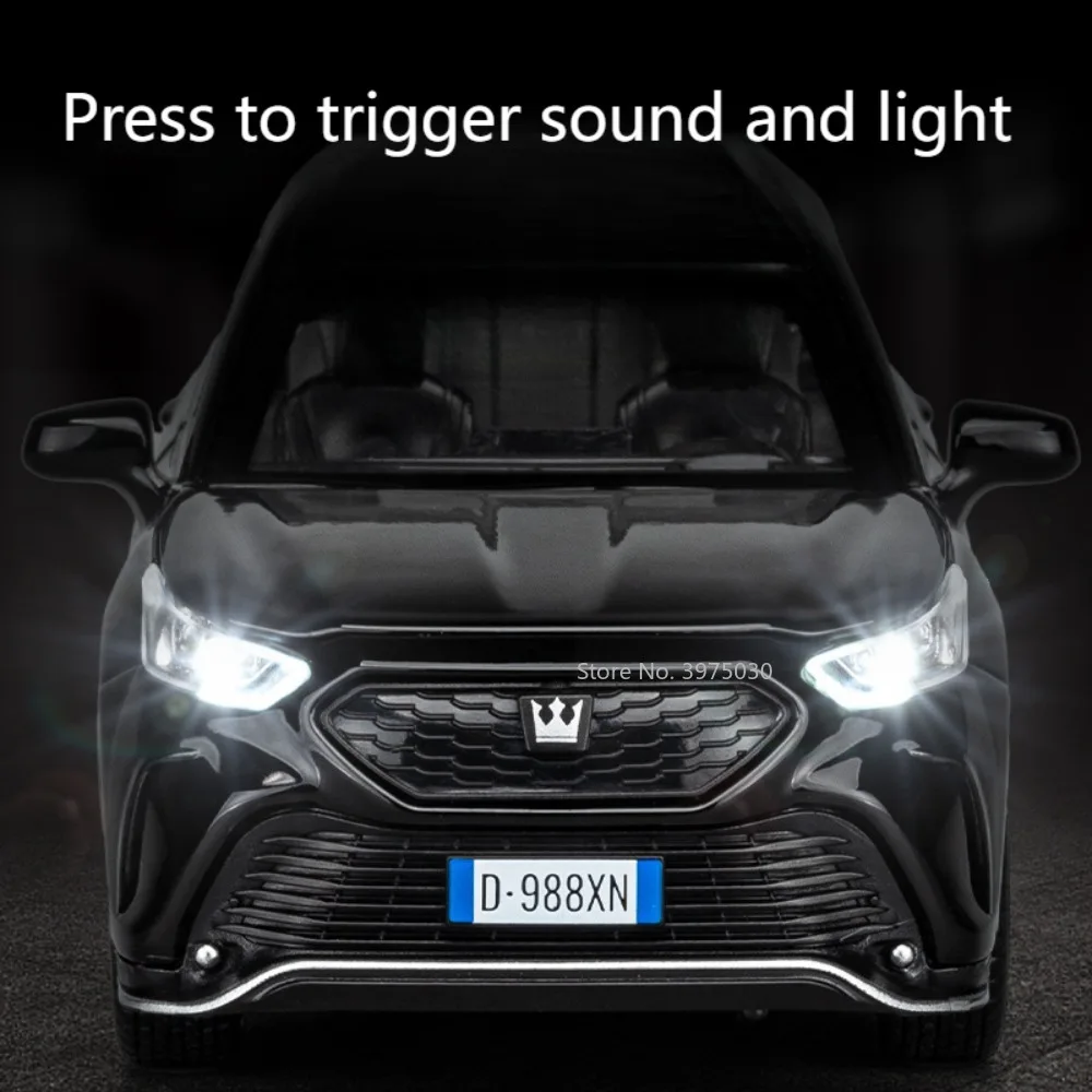 1/32 합금 자동차 모델 SUV 크라운 클루거 금속 다이캐스트 장난감, 높은 시뮬레이션 차량 풀백 문짝, 어린이를 위한 컬렉션 선물 오픈 가능