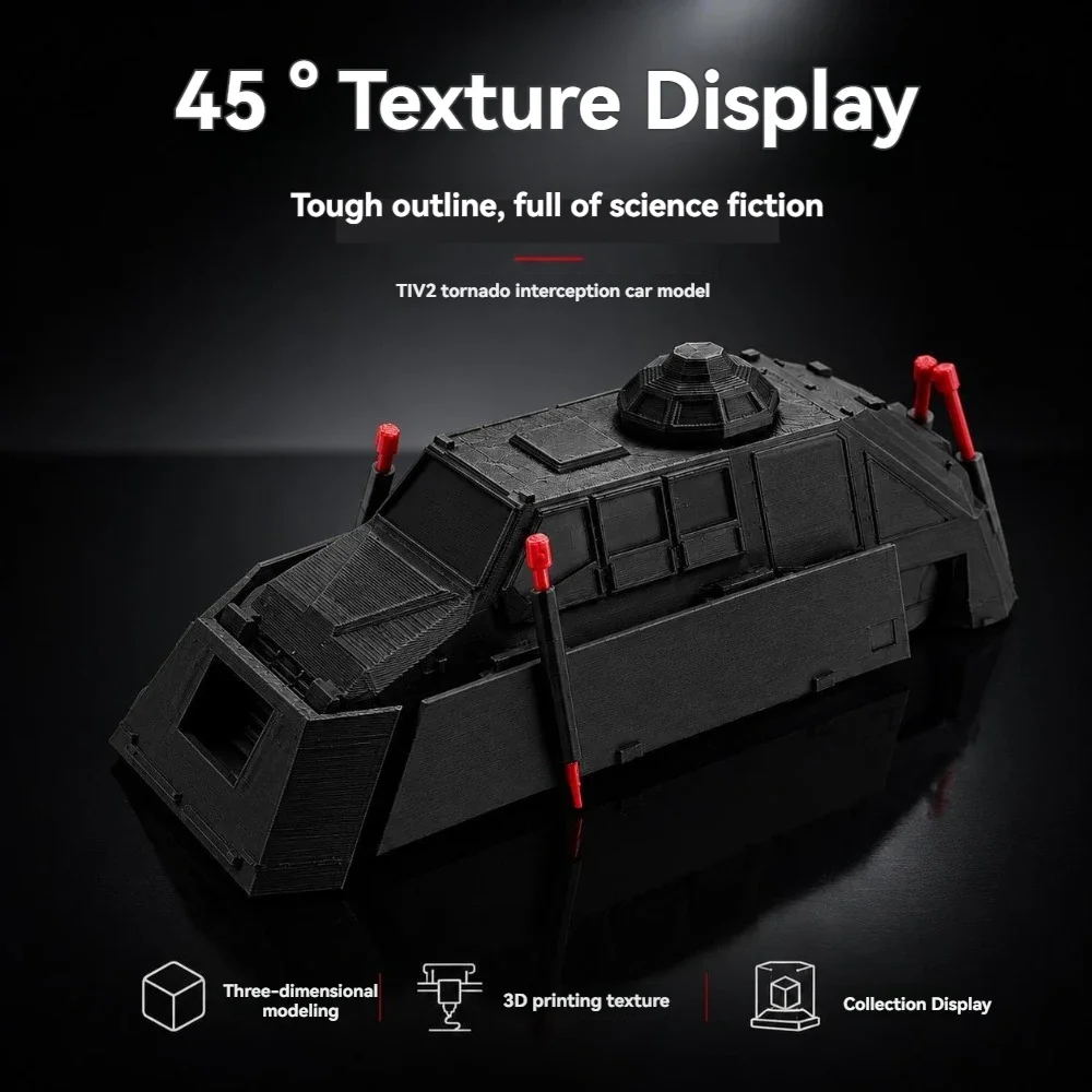 3D-gedrucktes Tiv2 einsetzbares Tornado-Abfangfahrzeug 2, statisches Maßstabsmodell, Sammlerstück, Schreibtischdekoration, Geschenk für Wissenschaftsfans – Detail 5