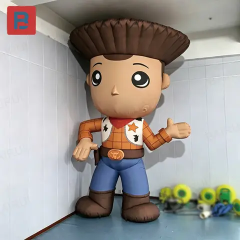 Inflatable doll, capable of emitting light, equipped with a blower, for outdoor advertising parade decoration