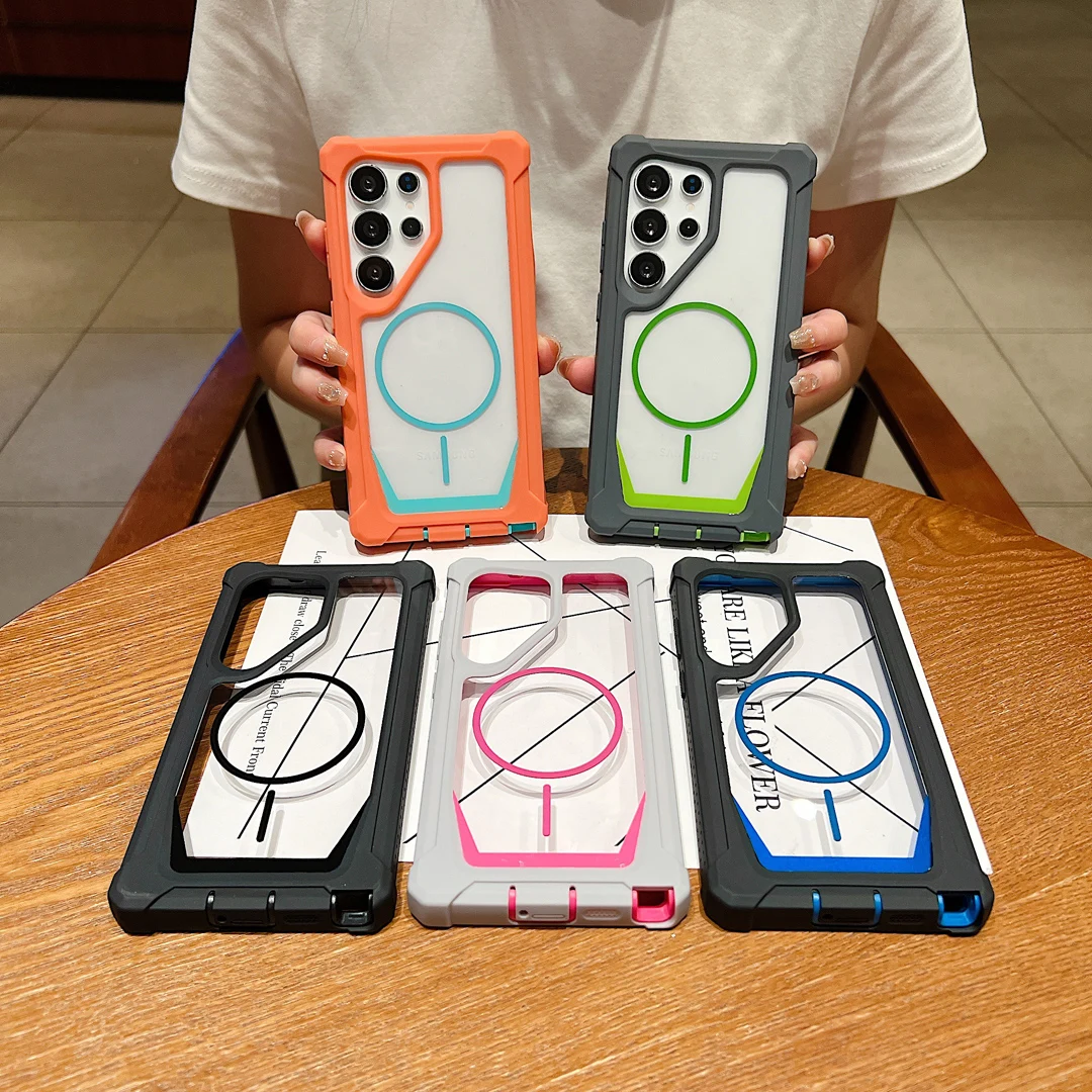 

Dustproof Four Corner Anti-Drop Rugged Case For Samsung Galaxy S25 S23 S22 S21 S26 Ultra S24 Plus Magnetic Wireless Charge Cover