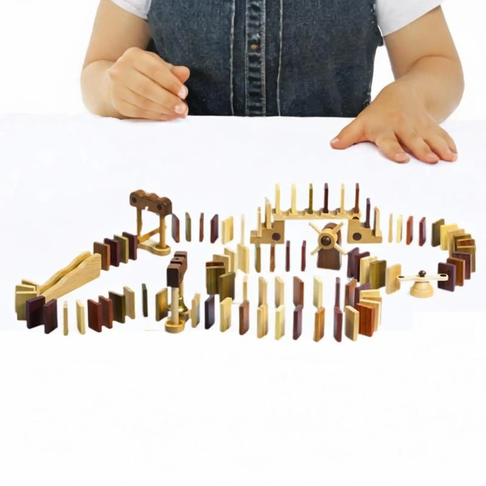 

Wooden Domino Set Educational Toys Brain Thinking Training for Boy Girl Kids