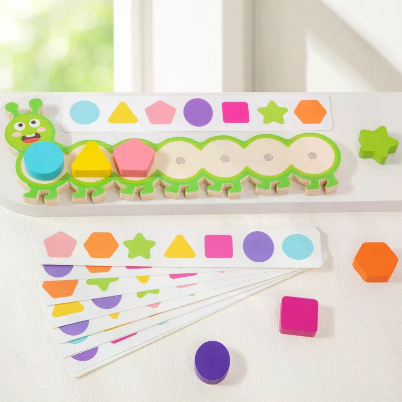 Magnetyczne łuski Montessori, zabawka edukacyjna dla dzieci, dopasowywanie kolorów i kształtów, trening myślenia logicznego, gra planszowa dla dzieci.