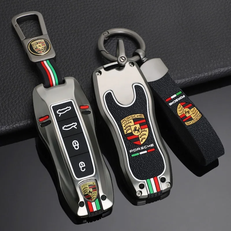 For Porsche Macan Boxster Cayman Panamera 718 911 986 987 981 971 Taycan Cayenne Car Key Case Cover Smart Remote Shell Accessory