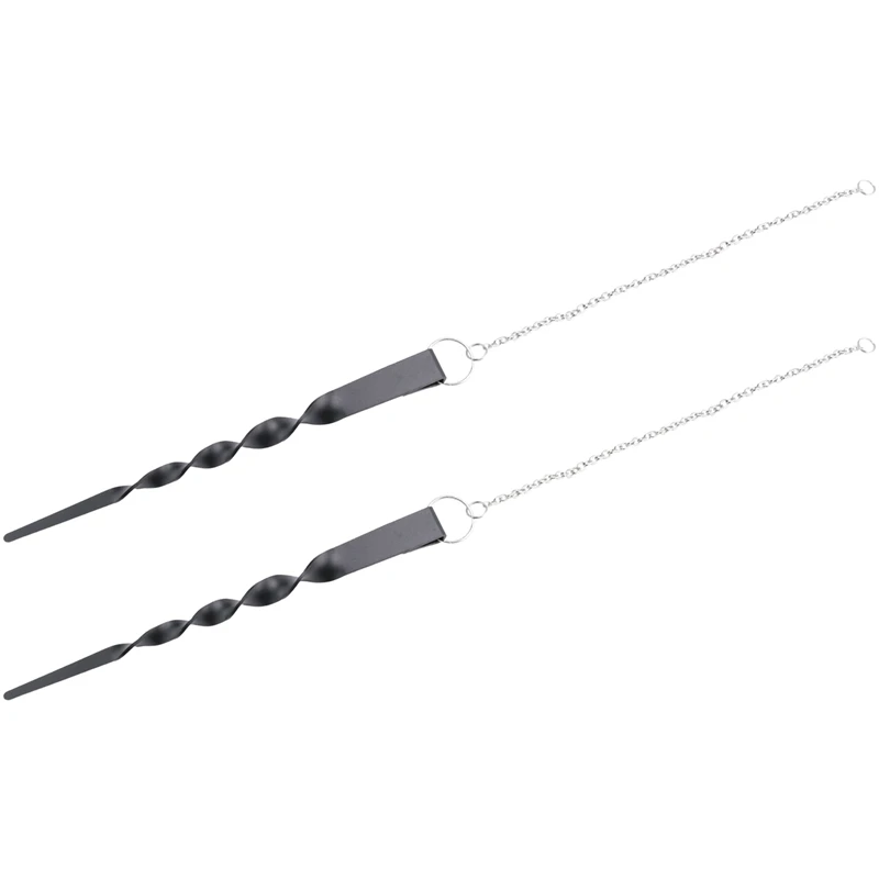 

2 PCS Rain Chains Powder Coated Iron Rain Chain Anchoring Stake Black Stainless Steel 12Inch Rain Chain Anchor With 1 Pointed