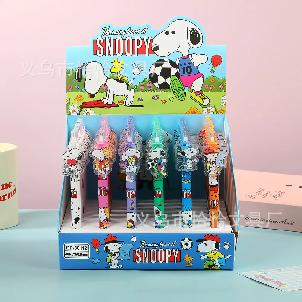 

6/12pcs for Snoopy Pen Cartoon Acrylic Black Neutral Pen Student Speed Drying Pen Signature Pen Stationery