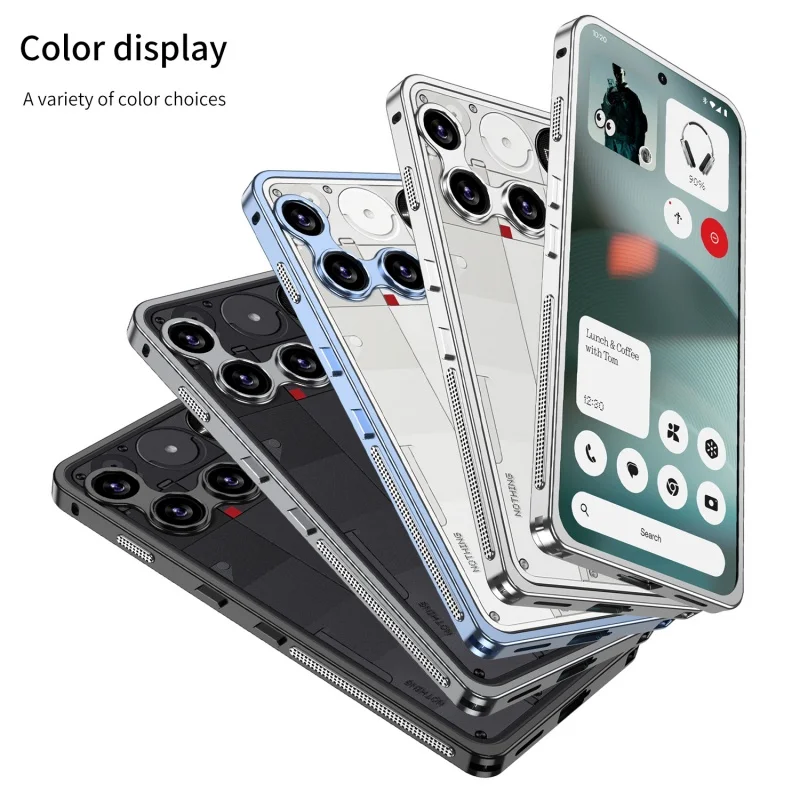 For Nothing Phone 3 3A Pro Case Fashion Metal Frame Fine Hole Lens Skin-friendly Shock-resistant Cover For Nothing Phone 3 Funda