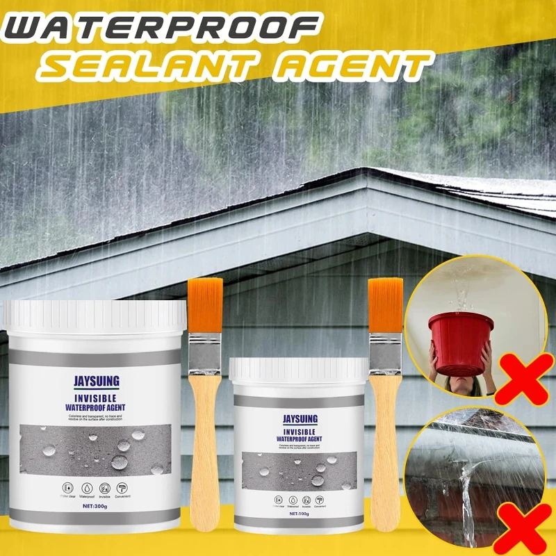 30/100/300g Waterproof Coating Sealant Agent With brush Transparent Invisible Paste Glue  Adhesive Repair Home Roof Bathroom