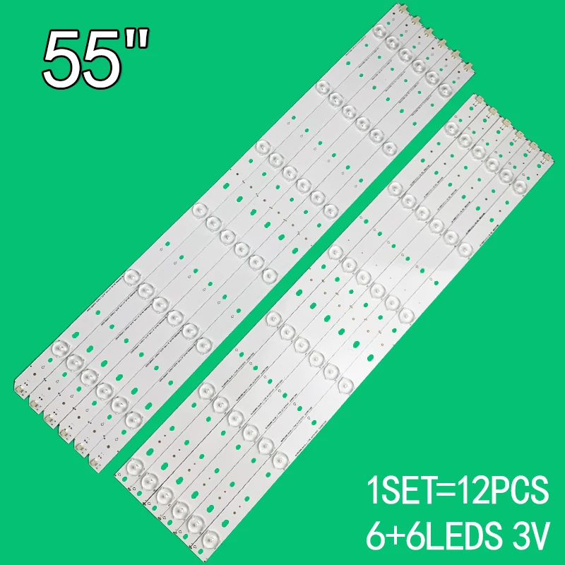 LED backlight strip 12 lamp is used for Changhong 55 "3V TV LB-C550F13-E1-L-G1SE LED55C2000I/LED55C2080i