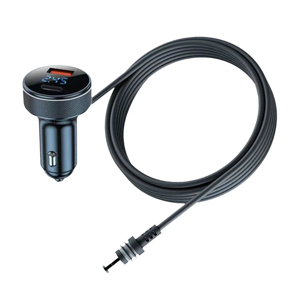 1pc 300cm For Starlink For Mini Dual USB Car Charger 12V-24V With DC Cable Voltmeter Aluminium Alloy 12-24V 5A - USB-C 65W PD