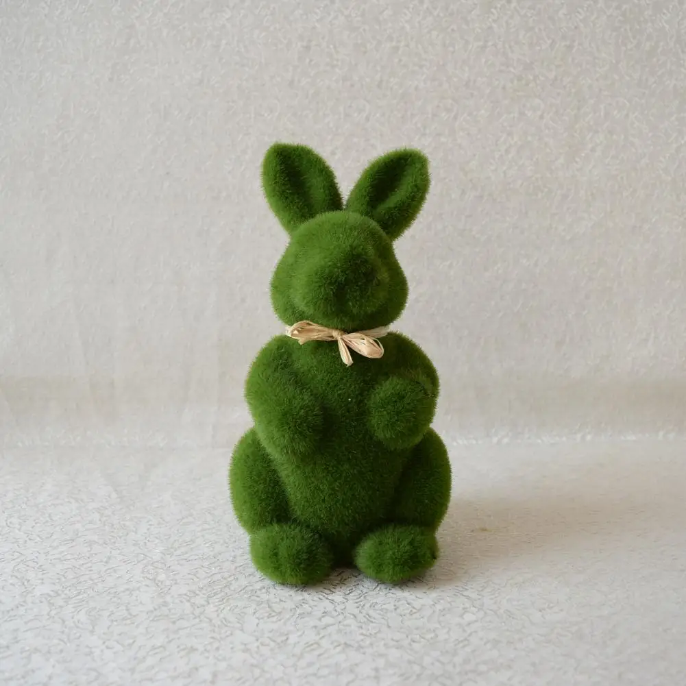 Durable  Doll Ornament Eco-friendly Material Home Craft Decor Pretty Green Rabbit Model for Desktop