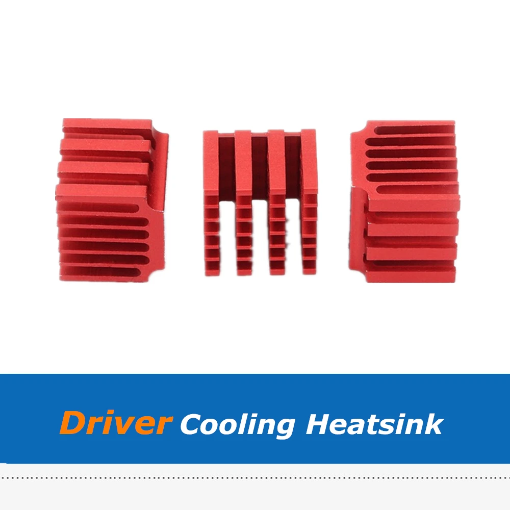 5pcs/lot 3D Printer Parts Red Color Cooling Heatsink Stepper Motor Driver Heat Sinks For TMC2100 A4988 DRV8825 TMC2208 TMC2130