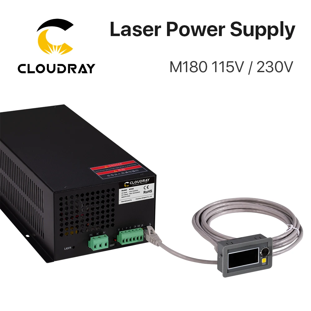 Cloudray 180W CO2 Laser Power Supply M180 115V 230V Laser Tube Power Equipment for CO2 Laser Engraving Cutting Machine