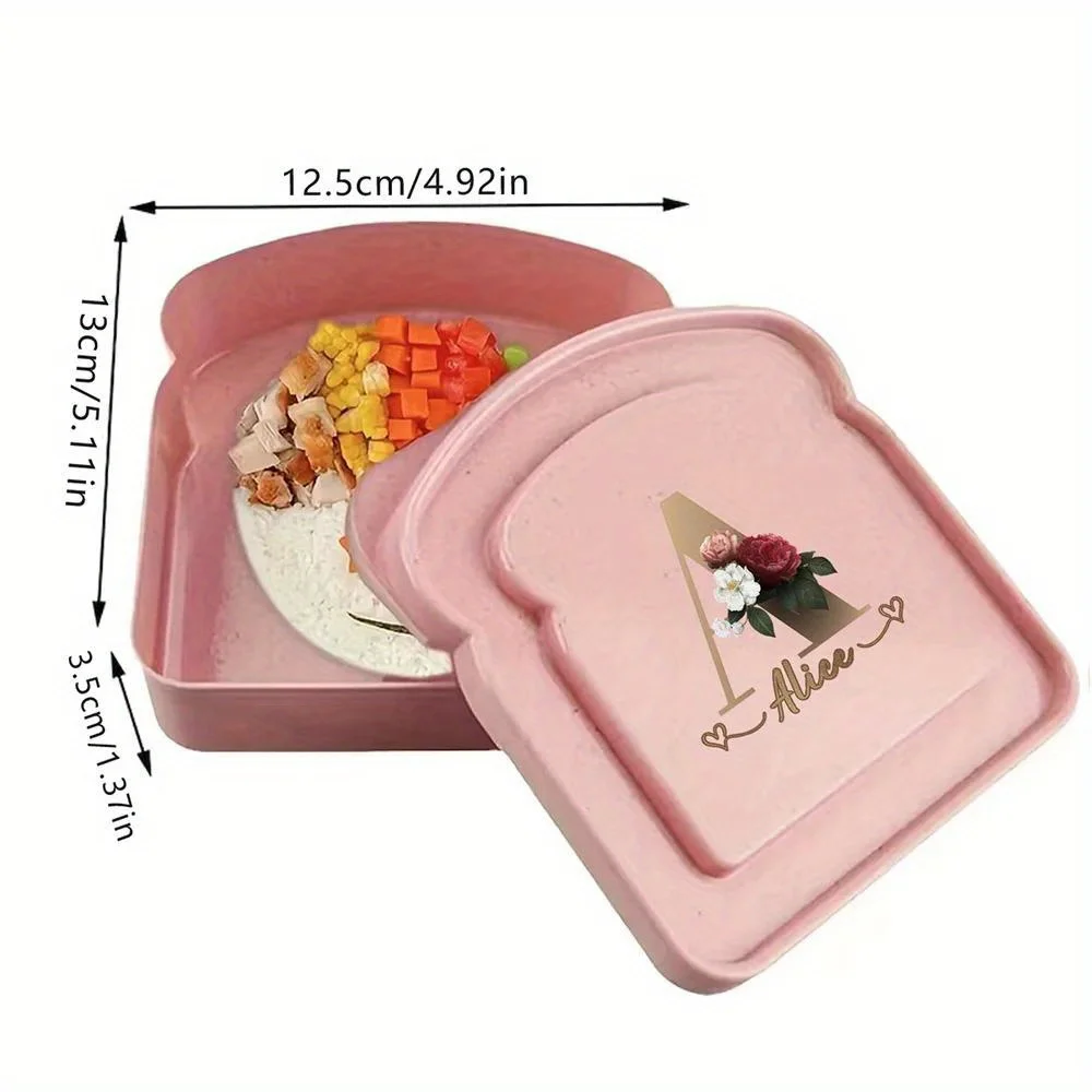 Customized Name Toast Freshness Preservation Box Bread Bento Case Organizer Sandwich Breakfast Containers with Lid